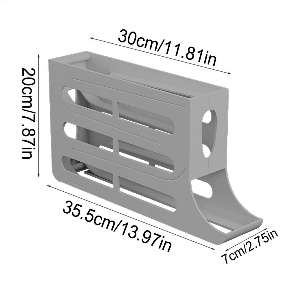 Egg Holder For Counter Auto Rolling Fridge Egg Organizer 4-layer Slide Drop Tray Shelf Space-saving Clear Visibility For RV