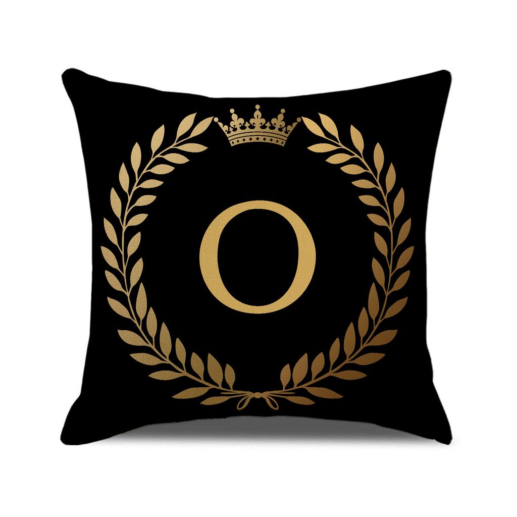 Valentine's Day Black Gold LOVE Letter Pillow Cover Home Decor Sofa Cushion Linen Printed Cushion
