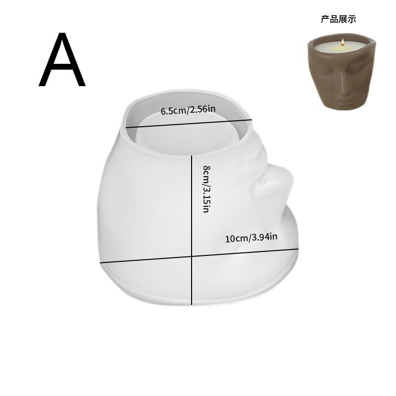 Abstract Face Storage Flowerpot Mold Humanface Mold DIY Epoxy Resin Cement Gypsum Candle Container Cup Silicone Mould Gardening Decorative Crafts