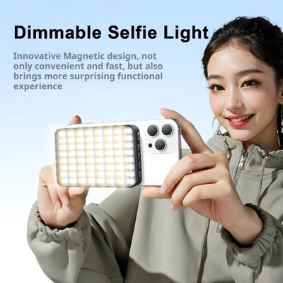 LED Fill Light with Phone Clip Cold Shoe Super Bright 3 Light Modes Flicker Free Portable Rechargeable Magnetic Phone Selfie Light Accessory