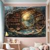 3D Magic Forest Bookshelf Tapestries Wall Hanging-Gorgeous Wall Art Tapestries for Living Room Office and Home Decor Tapestry