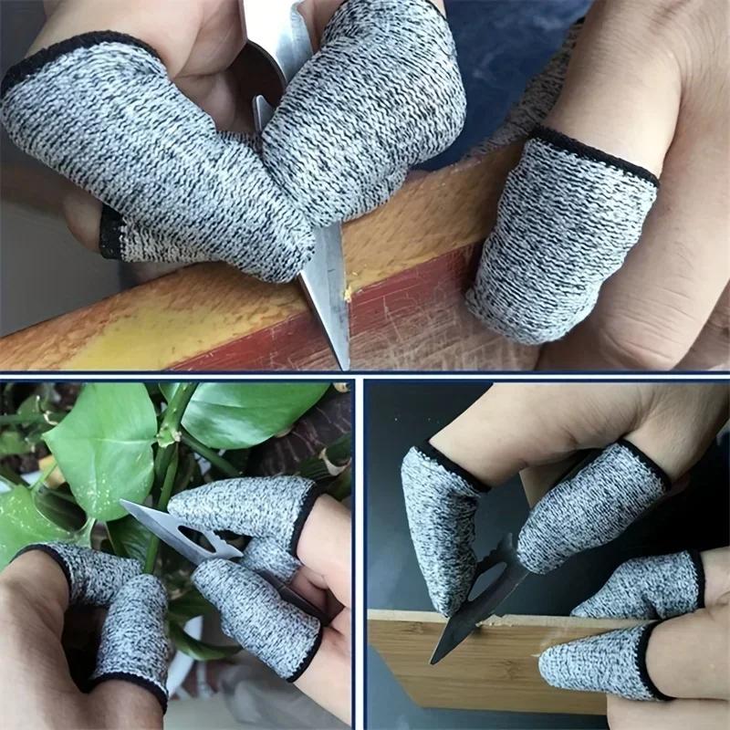 10Pcs 5-level Protection High Performance Anti Cutting Finger Gloves for Outdoor Work In Kitchen