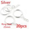 20pcs 25mm 28mm 30mm Rings Keychain Key Ring Chain Multi-colors Round DIY Jewelry Making Accessories Findings