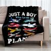 Airplane Theme Printed Blanket - Perfect for Couch, Bed, Travel & Outdoor Use | Machine Washable, Cozy & Durable.