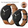 Fiber Leather Watch Band for Google Pixel Watch 4 41mm/3 41mm/Watch 2/Watch Stitching Line Quick Release Replacement Strap
