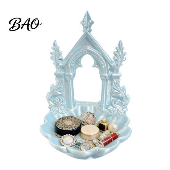 Hairpin Organizer Tray Jewelry Storage Tray, with Gothic Arch Pearlescent Design, Small Perfume And Lipstick Themed Organizer, for Rings Earrings