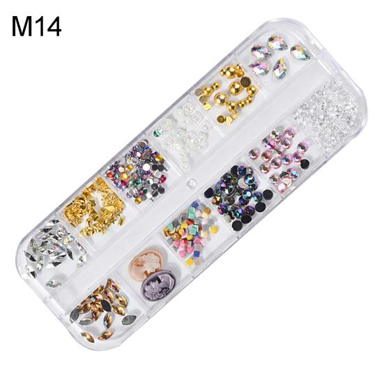 Sfaturi mixte pentru arta unghiilor DIY cu strasuri pentru decorare cu bile rotunde instrument de manichiura