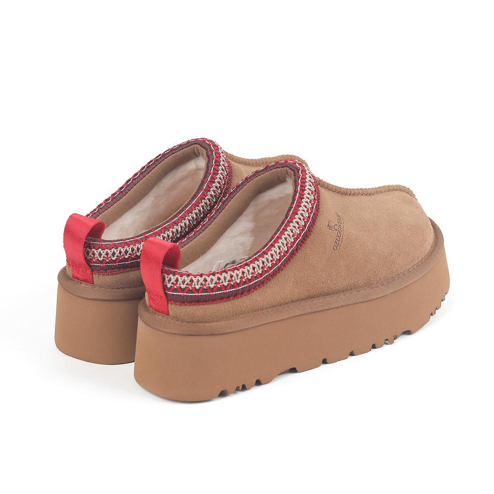 Oz Ugg Wear Adult Sydney Platform Slippers Chestnut Red