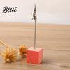 Organizzatore da scrivania per ufficio 2 pezzi Base cubica in legno Portamemo con clip Mini