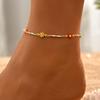 New Fashion Chrysanthemum Daisy Chain Anklet for Women Summer Boho Chic Daisy Beaded Foot Chain Party Vocation Jewelry Gifts