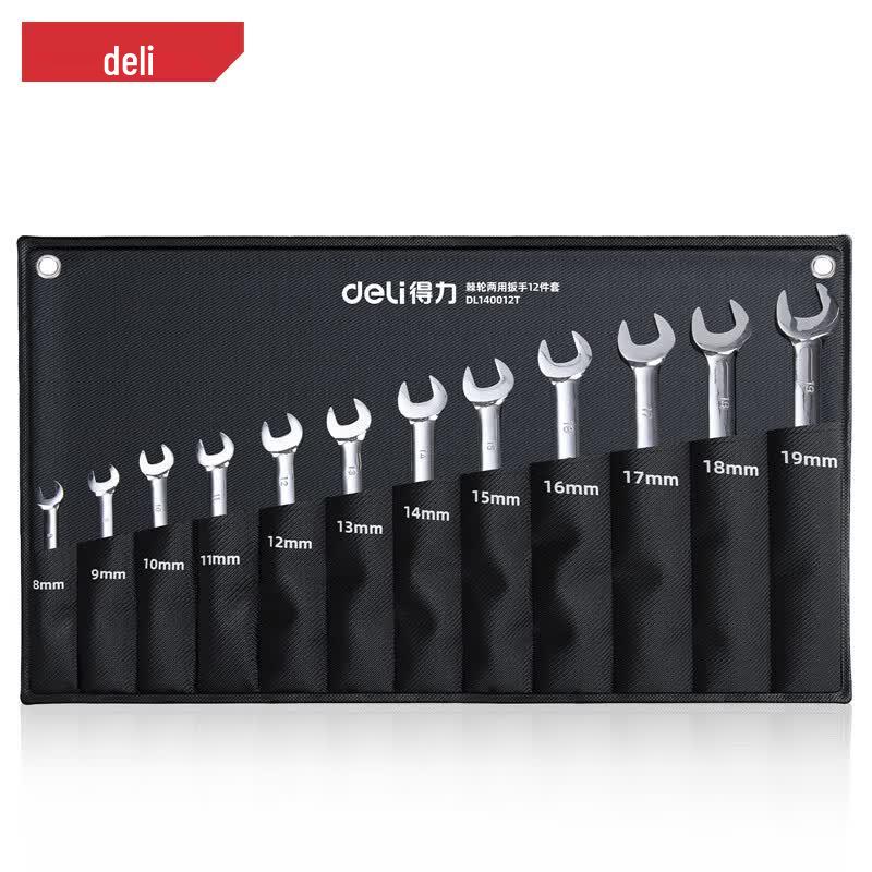 Deli DL140012T Ratchet Combination Wrench Set