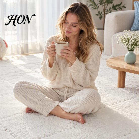 Easy Installation Rugs Plush Puzzle Floor Mat, Interlocking Carpet Tile, Anti Slip EVA Foam Jigsaw Protective Mats for Kids Rug Squares Bedroom