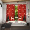 2 Pieces Festive Christmas Curtains: Deer, Snowflakes, and Gifts - Perfect for Living Room or Bedroom Home Decor