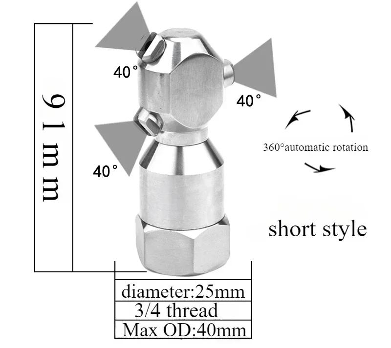 Stainless Steel 360 Degree Automatic Rotating Fan-shaped Nozzle Bottle Can Cleaning Industrial Spray Nozzle