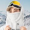 Warm fur balaclava for winter skiing Arctic Velvet size L - white