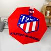 Atlético Madrid logo Print Automatic Umbrella, 8 Rib Iron Frame, Plastic Handle, Suitable for Outdoor Travel &Daily , Ideal Gift