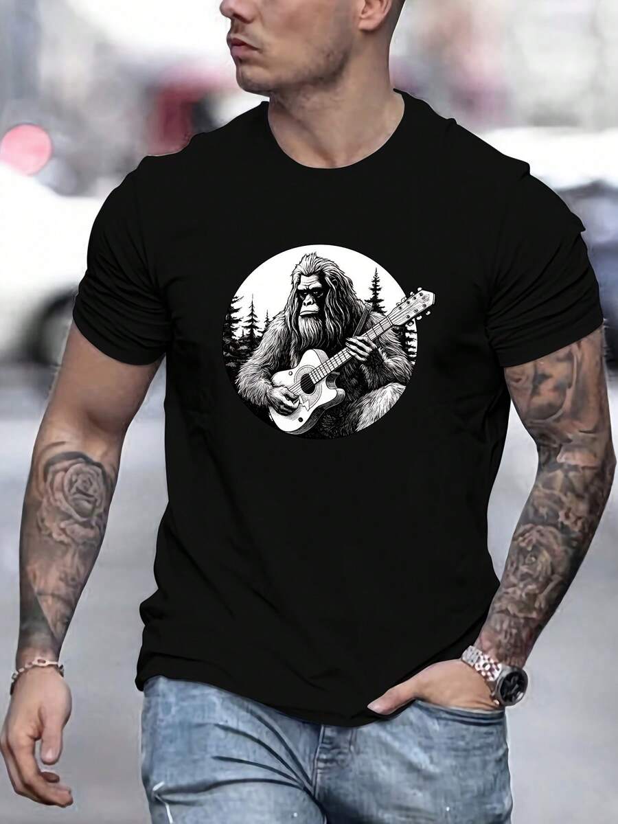 

Unisex s Guitarist & Sasquatch Graphic T-Shirt S