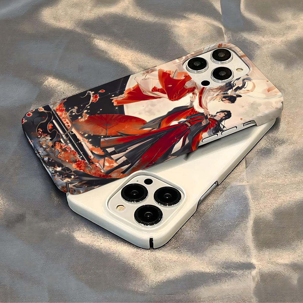 Tian Guan Ci Fu Phone Case Luxury For IPhone 16 15 14 13 12 11 Plus Pro Max Mini Glossy HD Hard Film Shell Cover