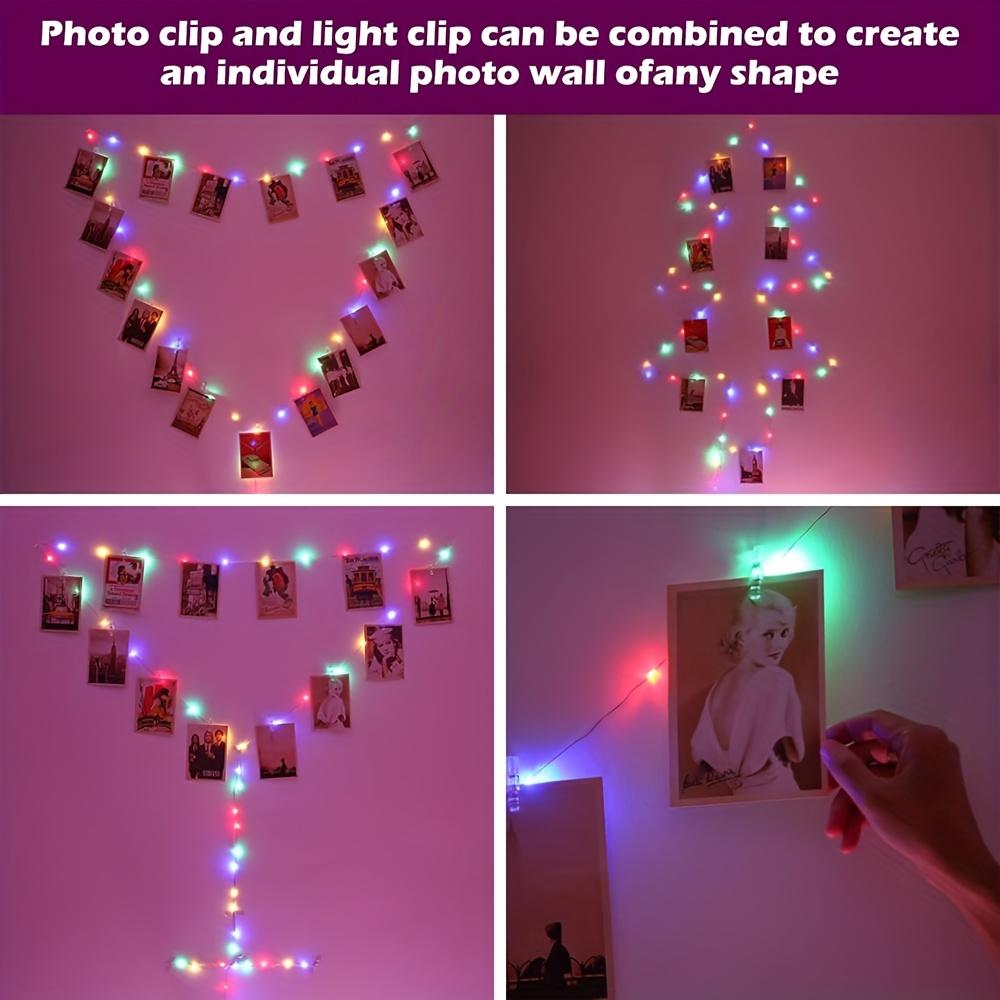 1 String LED Fairy Lights with Photo Frame Clips -in/Battery-Free (Batteries Not Included) String Lights for Photo Wall,Wedding,Christmas Decorations