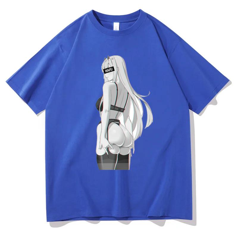 Sommer Baumwoll T-Shirt Harajuku Anime Egirl Print T-Shirt Y2k Casual Kurzarm T-Shirt Unisex Oversize Streetwear Kleidung