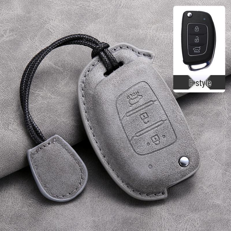 Nyckelfodral i läder för Hyundai: Kompatibel med IX35, Elantra, Mistra, Veloster, IX25, Verna