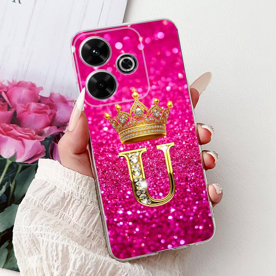 For Xiaomi Redmi 13 Case New Letters Cover 6.79'' Clear Silicone Soft TPU Phone Case For Xiaomi Redmi 13 Redmi13 Back Cover Bags