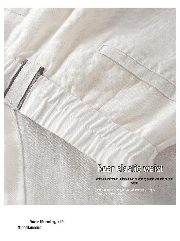 Women's Cotton-Linen Wide-Leg Pants - 2026 Spring/Summer Relaxed Fit, Casual Yamamoto Style, Loose Straight-Leg.