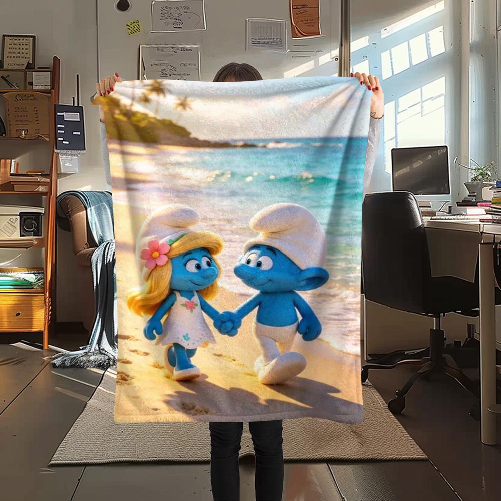 Smurfs Hands Beach Blanket Sofa Blanket Blanket Machine Washable Digital Printing Sheet