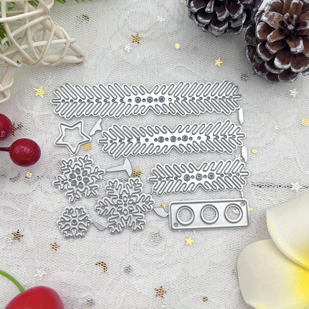 1PC Fustella a tema natalizio per realizzare biglietti, con un design di un albero di Natale e fiocchi di neve, perfetta per goffratura e creazione di biglietti