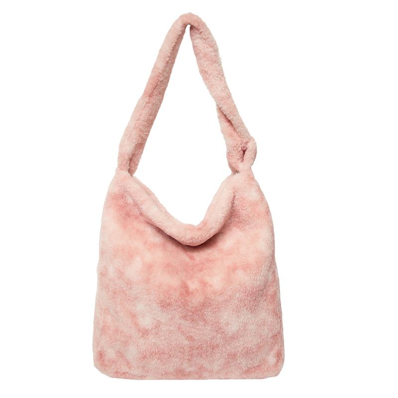 Korean Style Plush Tote: Women's 2025 Fashion, Large Capacity Bucket Shoulder Bag for Autumn/Winter