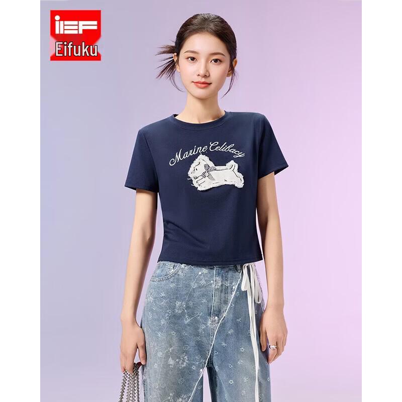 IEF 2026 Summer Cartoon Print Short T-Shirt S