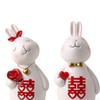 Bunny Couples Ornament Sculpture Figurine Statue Elegant Animal Collectible Art Crafts Cute for