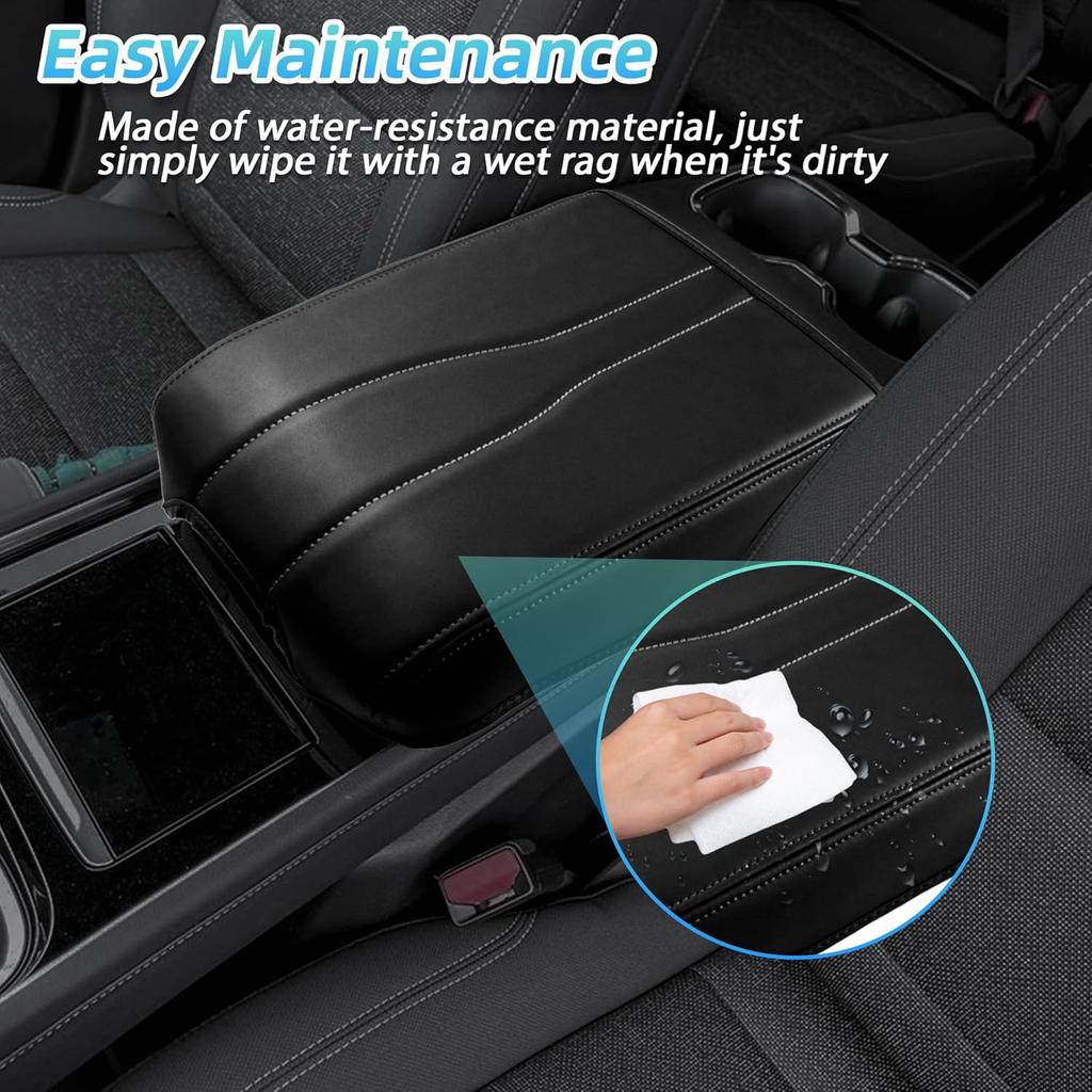 Center Console Armrest Cover Compatible With2024-2026 Chevy Traverse/2024-2026 GMC Acadia/2025-2026 Buick Enclave Interior Accessories, Leather