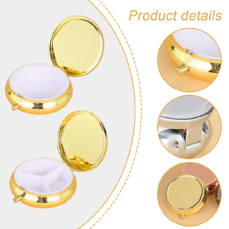 Fach Medikamenten Pillen Etui Pillen Tragetasche für Tasche Geldbörse Pillenbox Dekorative Metall Medizin Organizer für Geschenk