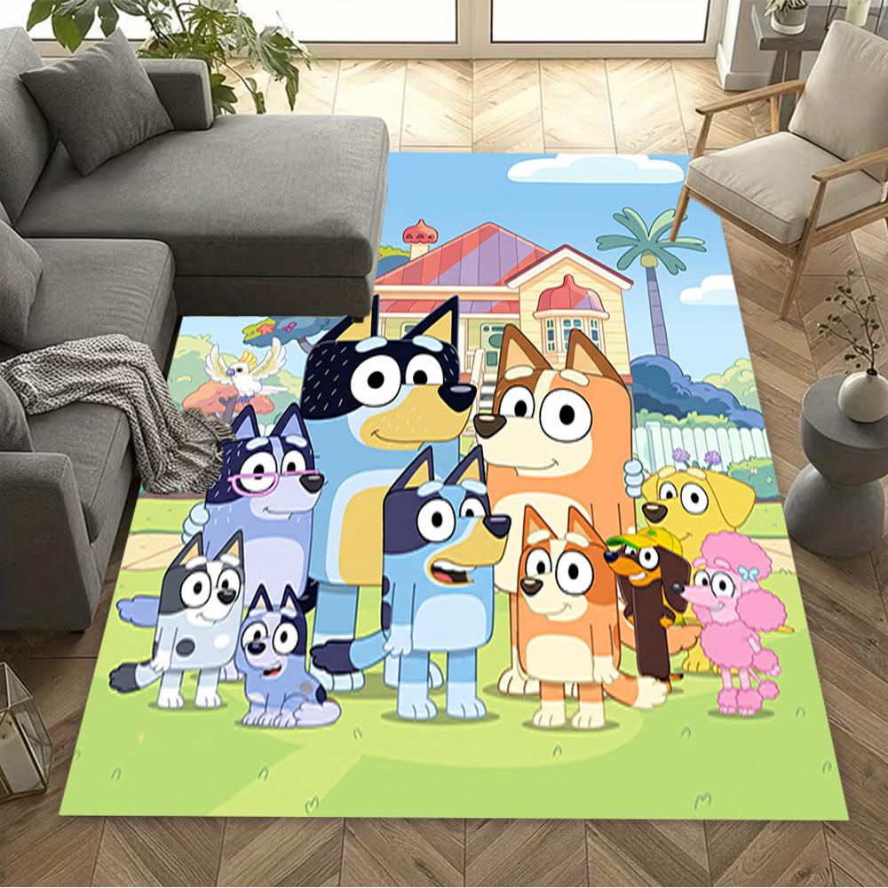 Bluey's Colorful Pals Carpet Suitable for Foyer Playrooms Dining Room Study room Antislip Carpet Office home decor Gift for Festivals