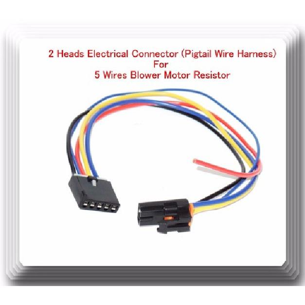 

2 Heads 5 Wire Harness Pigtail Connector For Blower Motor Resistor Fits:GM Ford
