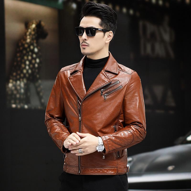 

Куртка из натуральной кожи мужская тонкая телячья кожаная мотоциклетная куртка мужская натуральная кожа короткая куртка с воротником из натуральной кожи тонкое пальто 5XL