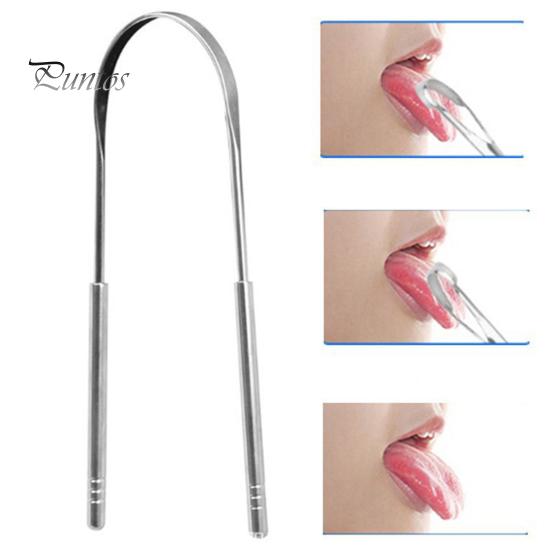 Stainless Steel Tongue Scraper Achieve Maximum Cleaning Anti-slip Handle Smooth Surface Semicircle Tongue Scraper