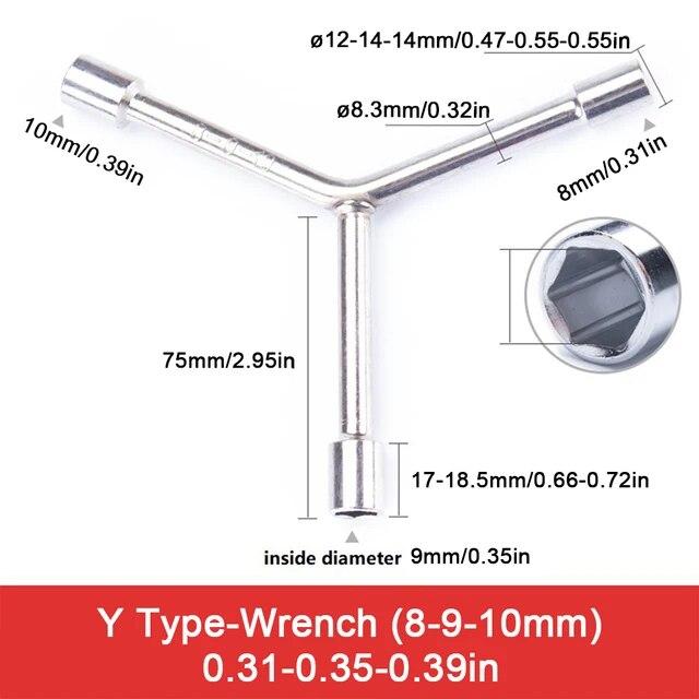8 10 12mm High Quality Y Type Socket Wrench Bicycle Bike Y Wrench Sockets Multi-Standard Chrome Vanadium Steel Socket Wrench Set