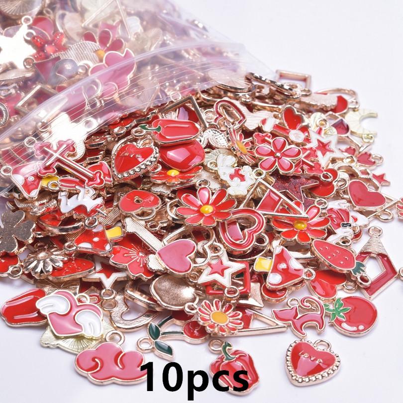 Different Random Mix Enamel Flower Charms For Jewelry Making Supplies Cute Tulip Tulip Rose Flowers Plant Charm Pendant Breloque