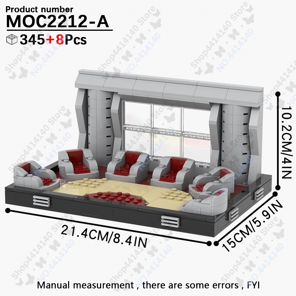 MOOXI Space Wars Movie Throne Military Conference Room Scenario Model Building Block DIY Diorama Bricks For Kids Montessori Toys