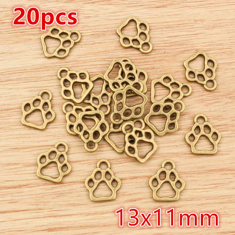 

20-40pcs Alloy Metal Cat/Dog Footprint Charms Pendant DIY Jewelry Making Accessories for Necklace Bracelet Earrings