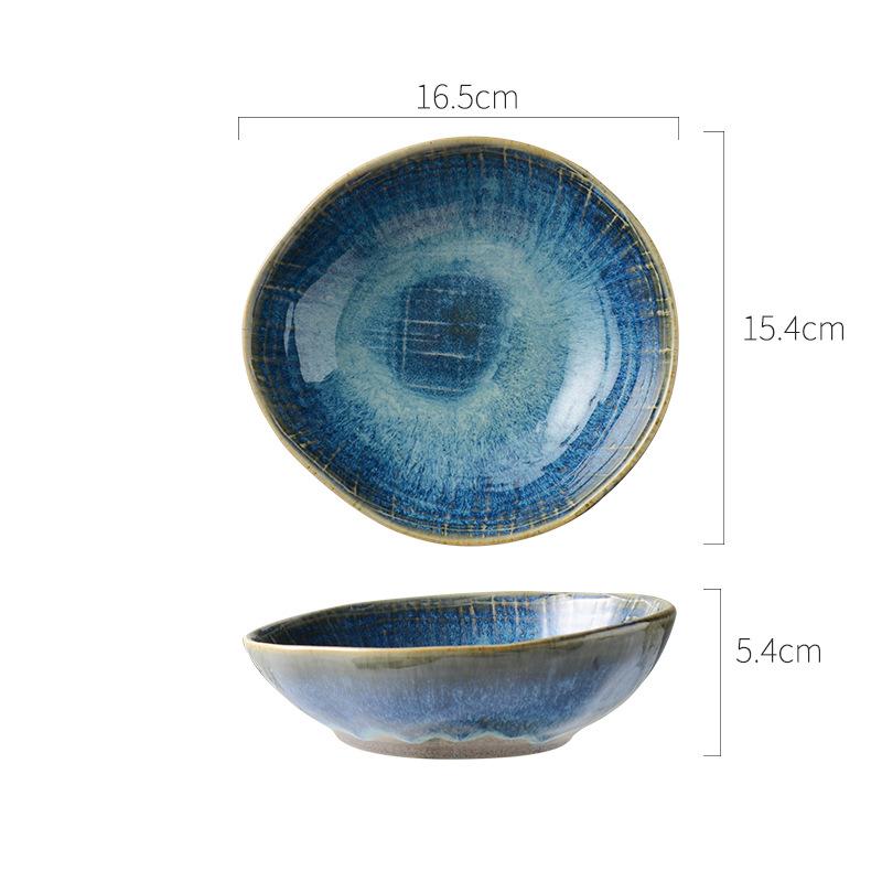 Japanese Style Irregular Ramen Noodles Ramen Bowl Rice Cereal Salad Dessert Soup Bowl Household Big Mixing Ceramic Bowls