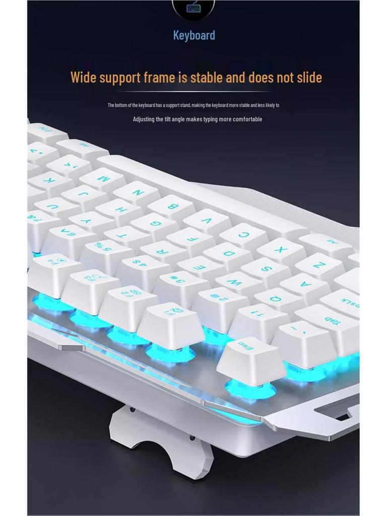 Gaming Keyboard & Mouse Set: True Mechanical Feel, with Headset & Extra Light Option