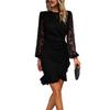 Fashion Imported Women's Clothing New Lace Bubble Sleeve Dress