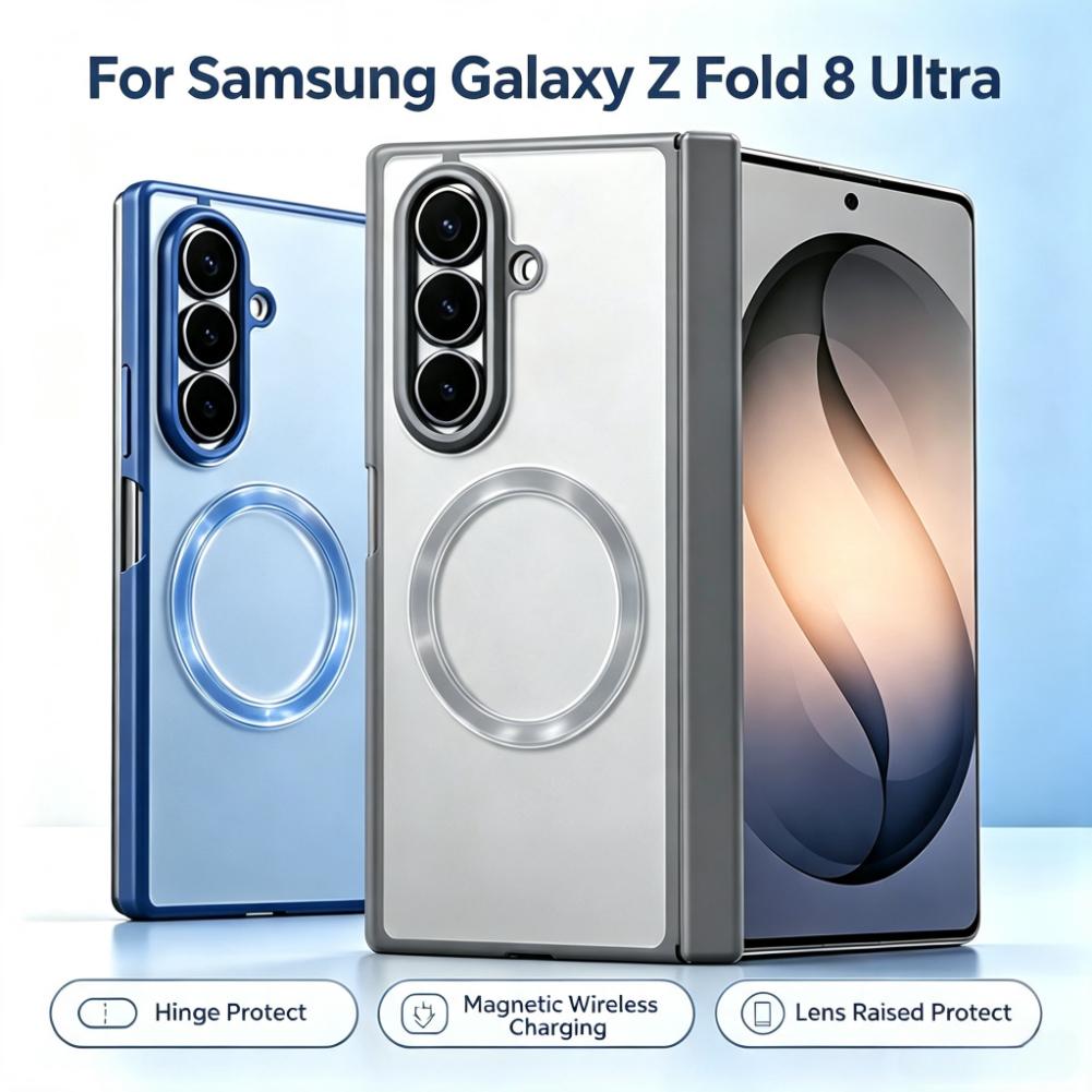 Clear Matte Slightly Phone Case for Samsung Galaxy Z Fold 8 Ultra Fold 7 6 5 4 Front Glass Strong Magnetic Hinge Protect Cover