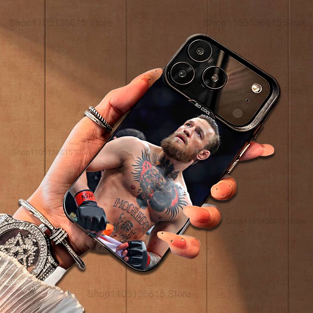 Boxing C-CONOR M-McGregor Case For iPhone 16,15,14,17,13,12,11,Mini,Pro,SE,XS,MAX,Black Matte Silicone Cover