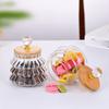 Striped Pattern Tea Sealed Jar Transparent Grains Jar Simple Kitchen Storage Bottle  Candy