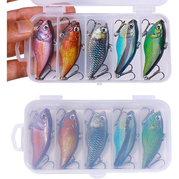 Lipless Crankbait, Rattle Trap Fishing Lures for Freshwater Saltwater, Lipless Crankbaits for Bass Fishing Lure Set for Bass Trout Walleye Redfish