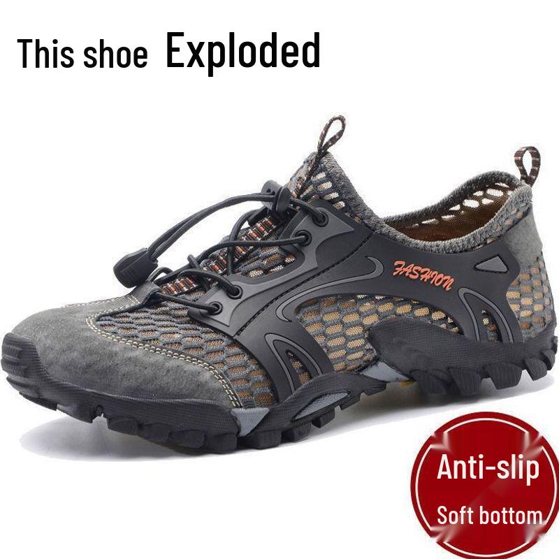 Men's Quick-Dry Non-Slip Outdoor Wading Shoes for Fishing, Hiking, and Mountaineering